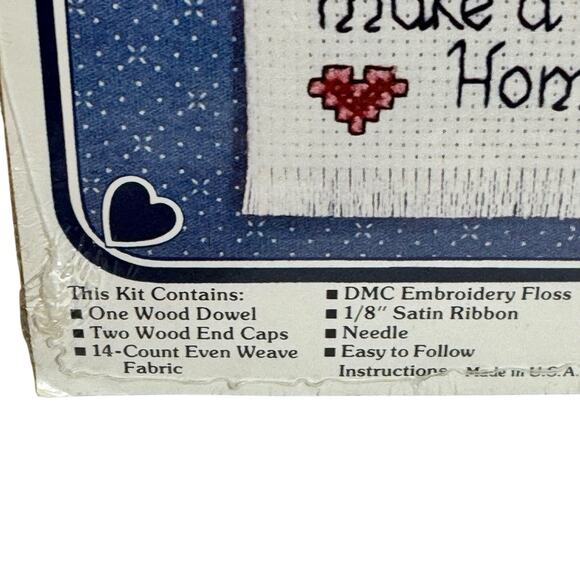 VINTAGE Berlin 5" Cross Stitch Kit LOVING HEARTS MAKE A LOVING HOME NEW - Picture 2 of 4